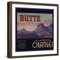 Butte Brand - Hamilton City, California - Citrus Crate Label-Lantern Press-Framed Art Print