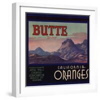 Butte Brand - Hamilton City, California - Citrus Crate Label-Lantern Press-Framed Art Print