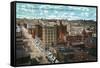 Butte, Montana, General View of the Business Section of City, Mines in Distance-Lantern Press-Framed Stretched Canvas