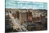 Butte, Montana, General View of the Business Section of City, Mines in Distance-Lantern Press-Stretched Canvas