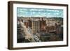 Butte, Montana, General View of the Business Section of City, Mines in Distance-Lantern Press-Framed Art Print