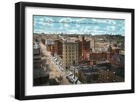 Butte, Montana, General View of the Business Section of City, Mines in Distance-Lantern Press-Framed Art Print