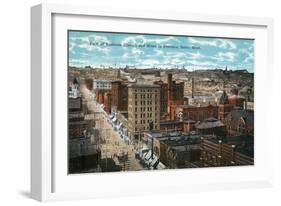 Butte, Montana, General View of the Business Section of City, Mines in Distance-Lantern Press-Framed Art Print