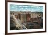 Butte, Montana, General View of the Business Section of City, Mines in Distance-Lantern Press-Framed Art Print