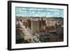 Butte, Montana, General View of the Business Section of City, Mines in Distance-Lantern Press-Framed Art Print