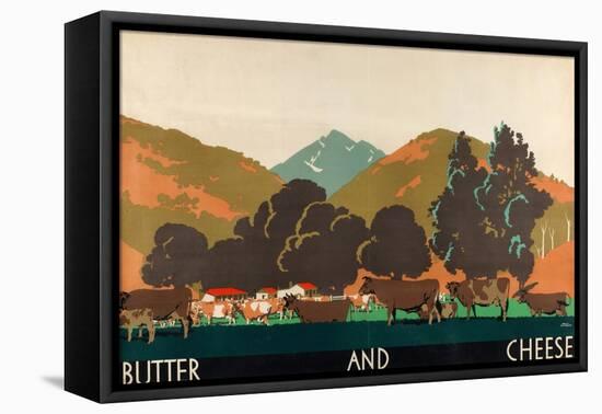 Butter and Cheese, from the Series 'Buy New Zealand Produce'-Frank Newbould-Framed Stretched Canvas