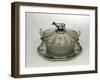 Butter Dish with a Frosted Glass Base (Silver and Frosted Glass)-Charles & George Fox-Framed Giclee Print