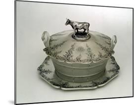 Butter Dish with a Frosted Glass Base (Silver and Frosted Glass)-Charles & George Fox-Mounted Giclee Print