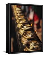 Butter Lamps, Kathmandu, Nepal, Asia-Mark Chivers-Framed Stretched Canvas