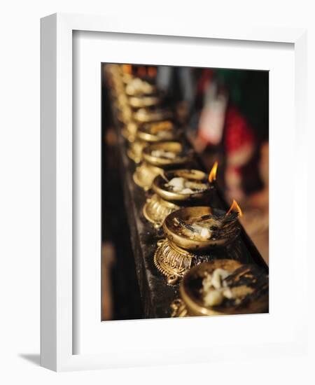 Butter Lamps, Kathmandu, Nepal, Asia-Mark Chivers-Framed Photographic Print