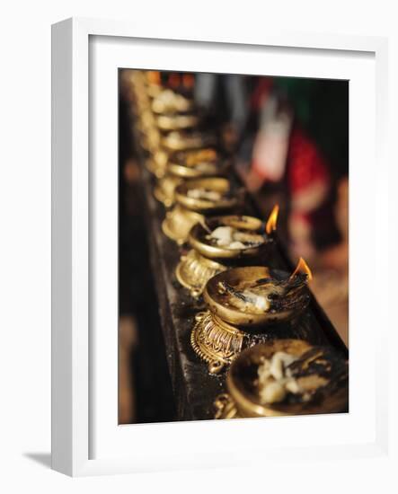 Butter Lamps, Kathmandu, Nepal, Asia-Mark Chivers-Framed Photographic Print