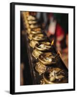 Butter Lamps, Kathmandu, Nepal, Asia-Mark Chivers-Framed Photographic Print