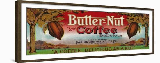 Butter Nut Coffee Label - Omaha, NE-Lantern Press-Framed Premium Giclee Print