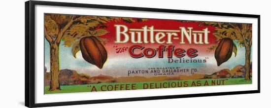 Butter Nut Coffee Label - Omaha, NE-Lantern Press-Framed Premium Giclee Print