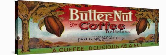 Butter Nut Coffee Label - Omaha, NE-Lantern Press-Stretched Canvas