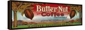Butter Nut Coffee Label - Omaha, NE-Lantern Press-Framed Stretched Canvas