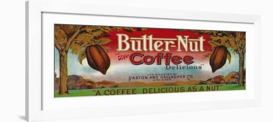 Butter Nut Coffee Label - Omaha, NE-Lantern Press-Framed Art Print