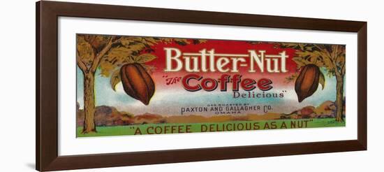 Butter Nut Coffee Label - Omaha, NE-Lantern Press-Framed Art Print