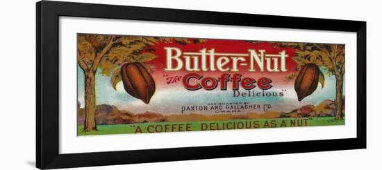 Butter Nut Coffee Label - Omaha, NE-Lantern Press-Framed Art Print