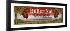Butter Nut Coffee Label - Omaha, NE-Lantern Press-Framed Art Print