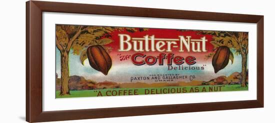 Butter Nut Coffee Label - Omaha, NE-Lantern Press-Framed Art Print