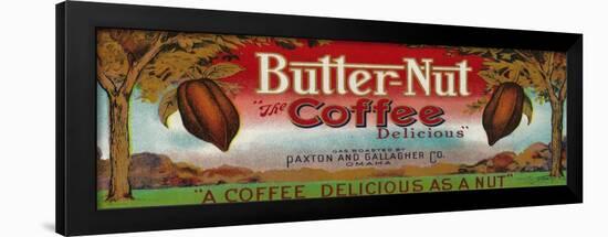 Butter Nut Coffee Label - Omaha, NE-Lantern Press-Framed Art Print