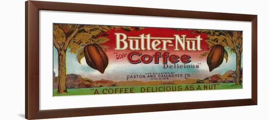 Butter Nut Coffee Label - Omaha, NE-Lantern Press-Framed Art Print