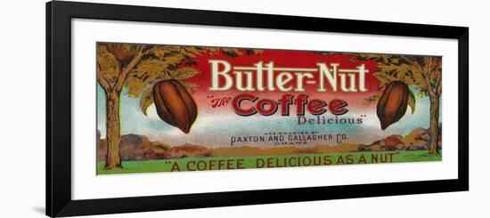 Butter Nut Coffee Label - Omaha, NE-Lantern Press-Framed Art Print