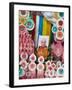 Butter Sculptures Suround Photo of the Dalai Lama, Kathok Wodsallin Gompa, Yuksam, Sikkim, India-Jane Sweeney-Framed Photographic Print