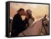 Buttercup and Westley Kissing on Horseback-null-Framed Stretched Canvas