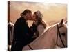Buttercup and Westley Kissing on Horseback-null-Stretched Canvas