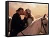 Buttercup and Westley Kissing on Horseback-null-Framed Stretched Canvas