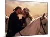 Buttercup and Westley Kissing on Horseback-null-Mounted Photo