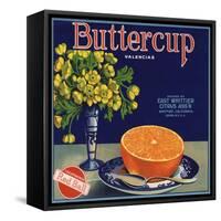 Buttercup Brand - Whittier, California - Citrus Crate Label-Lantern Press-Framed Stretched Canvas