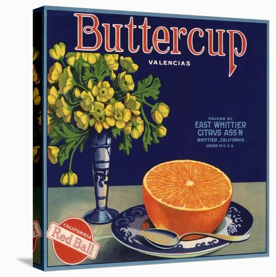 Buttercup Brand - Whittier, California - Citrus Crate Label-Lantern Press-Stretched Canvas