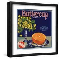 Buttercup Brand - Whittier, California - Citrus Crate Label-Lantern Press-Framed Art Print