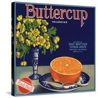 Buttercup Brand - Whittier, California - Citrus Crate Label-Lantern Press-Stretched Canvas