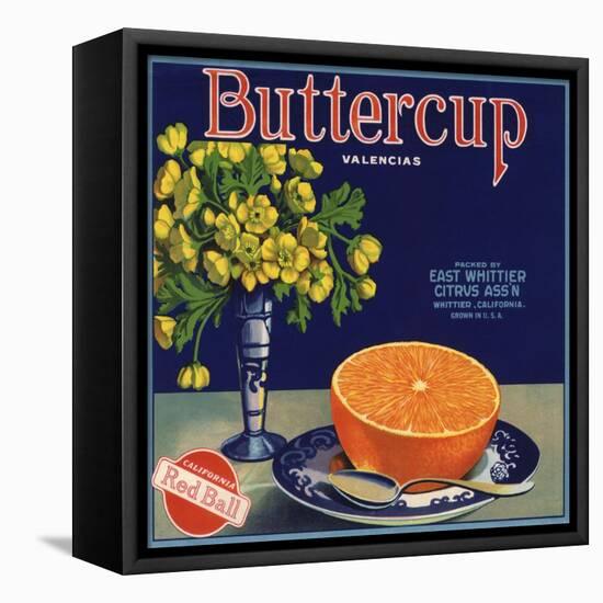 Buttercup Brand - Whittier, California - Citrus Crate Label-Lantern Press-Framed Stretched Canvas