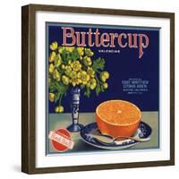 Buttercup Brand - Whittier, California - Citrus Crate Label-Lantern Press-Framed Art Print