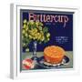 Buttercup Brand - Whittier, California - Citrus Crate Label-Lantern Press-Framed Art Print