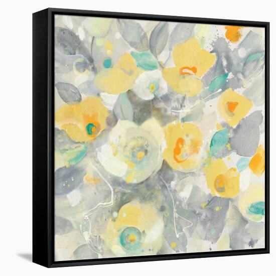 Buttercups II Teal-Albena Hristova-Framed Stretched Canvas