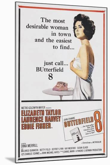 Butterfield 8, 1960, Directed by Daniel Mann-null-Mounted Giclee Print