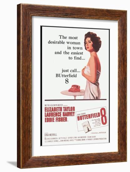 Butterfield 8, Elizabeth Taylor, 1960-null-Framed Art Print