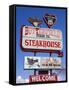 Butterfield Steakhouse Sign, Holbrook City, Route 66, Arizona, USA-Richard Cummins-Framed Stretched Canvas
