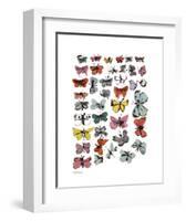 Butterflies, 1955 (Many/Varied Colors)-Andy Warhol-Framed Art Print