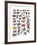 Butterflies, 1955 (many/varied colors)-Andy Warhol-Framed Art Print