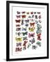 Butterflies, 1955 (many/varied colors)-Andy Warhol-Framed Art Print