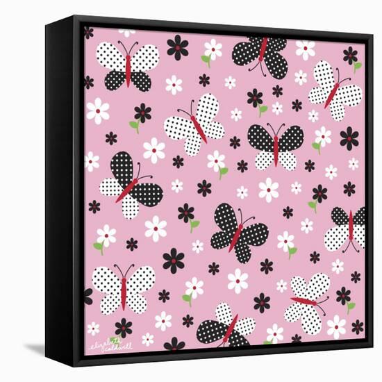 Butterflies and Dots-Elizabeth Caldwell-Framed Stretched Canvas