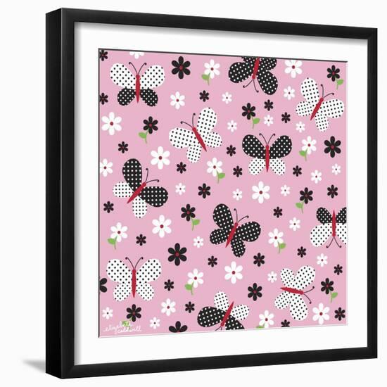 Butterflies and Dots-Elizabeth Caldwell-Framed Giclee Print