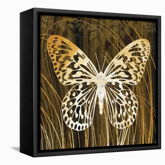 Butterflies and Leaves II-Erin Clark-Framed Stretched Canvas